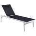 Santorini Black Mesh Waterproof Fabric Outdoor Patio Chaise Lounge Chair