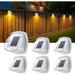 Ledander Solar Fence Lights Outdoor : Upgrade 8 LEDs Outdoor Wall Lights Solar Powered Deck Light Decorative Lighting for Outside Stairs Fence Deck Patio Yard Pathway Porch Step (6 Pack Warm White)