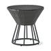 GDF Studio Keira Outdoor Wicker Hourglass Cage Side Table Multibrown and Brown
