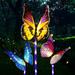 Garden Solar Lights Outdoor Multi-Color Changing Solar Powered LED Garden Lights Fiber Optic Butterfly Decorative Lights Outdoor Decor Yard Art Garden Decorationsï¼ˆ3 Packï¼‰