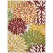 Nourison Aloha Indoor/Outdoor Red Multi Colored 9 6 x 13 Area Rug (10x13)