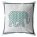 HomeRoots 412432 18 in. Elephant Indoor & Outdoor Throw Pillow Light Blue Gold & White