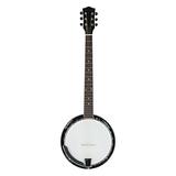 6-String Resonator Banjo Professional Sapele Back Full Size Banjos Starter Kit with Allen Wrench Black