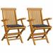 Patio Chairs with Anthracite Cushions 2 pcs Solid Teak Wood