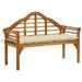 Carevas Patio Queen Bench with Cushion 53.1 Solid Acacia Wood