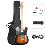 GLARRY 39 GTL Electric Guitar Solid Body Maple with Bag Beginner Sunset