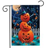 Halloween Pumpkin Stack Garden Flag Holiday Jack o Lantern 12.5 x 18