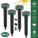 Paddsun 4 Pack Solar Mole Pest Rodent Repeller Ultrasonic Sonic Mouse Gopher Pest