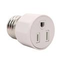 E27 3 Prong Lamp Socket Adapter Light Socket to Plug Adapter for Porch Patio Garages Hallways