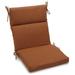 Blazing Needles 22 x 45 in. Spun Polyester Solid Outdoor Squared Seat & Back Chair Cushion Mocha