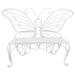 60 White Contemporary Outdoor Patio Garden Butterfly Bench