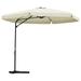 Suzicca Outdoor Parasol with Steel Pole 118.1 Sand White
