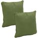 Sunnydaze Set of 2 Olefin Patio Outdoor Throw Pillows - 16 Square - Dark Green