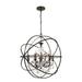 Six Light Chandelier in Traditional and Contemporary Style 40 inches Wide By 42 inches High-Hand Cut Crystal Type-English Bronze Finish Bailey Street