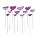 Sehao Home Decor 12Pcs Butterfly Stakes Outdoor Yard Planter Flower Pot Bed Garden Decor Yard Art Purple Plastic