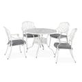 Homestyles Capri Aluminum 5 Piece Outdoor Dining Set in White