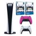 Sony Playstation 5 Digital with Extra Controller and Dual FPS Grip Kit Bundle - Nova Pink