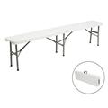 Hassch 6FT Outdoor Folding Bench Garden Steel Picnic Party Dining Seat White