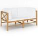 Carevas 2-seater Patio Bench with Cushions Solid Teak Wood