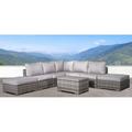 Living Source International LSI 8 Piece Sectional Seating Group With Cushions Mixed Grey