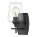 Z-Lite Joliet Clear Glass Steel Vanity Wall Sconce in Matte Black