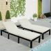 TOPMAX Patio Furniture Outdoor Adjustable PE Rattan Wicker Chaise Lounge Chair Sunbed Set of 2