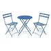 Ella 3 Piece Bistro Style Furniture Set â€“ 2 Eye Catchy Relaxing Chair With a Handy Round Tea Table - Blue