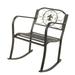 Flat Tube Iron Wire Single Rocking Chair Bronze Color Stable & Sturdy Garden Iron Art Rocking Chair Family Chairs for Patio Deck Backyard or Garden Outdoor Use