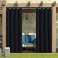 Rosnek Waterproof Outdoor Curtain Panels Blackout Window Curtain Drapes Patio Curtains Grommet for Lawn Garden Gazebo Porch Sun Room