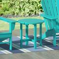 Garden 18 Inch Round Plastic Outdoor Patio Side Table Turquoise
