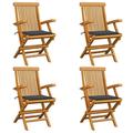 Patio Chairs with Anthracite Cushions 4 pcs Solid Teak Wood