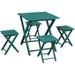 Island Gale 5 Piece Patio Bistro Set Folding Table and Chair Set Outdoor Camping Furniture Set with Quick-fold Design (Mongolia Green) nylon