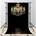 5x7ft Black Bedroom Backdrops for Photography Gold Chandelier Photo Background for Wedding Backdrop Booth
