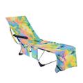 Beach Chair Cover Towel Lounge Chair Towel Cover with Side Storage Pockets Microfiber Terry Beach Towel for Pool Sun Lounger Sunbathing Vacation 82.5 x29.5