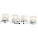 4 Light Transitional Vanity Light Damp Location Rated with Soft Contemporary Style 6.5 inches Tall By 32 inches Wide-Chrome Finish Bailey Street Home