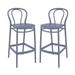 Home Square Contemporary Outdoor Resin Bar Stool in Dark Gray - Set of 2