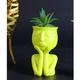 Ceramic Flower Pots Succulent Planter Pots Human Portrait Sculpture Statue Planter Vase for Desktop Indoor Outdoor Statue Plant Pot Wedding Gift Yellow_A