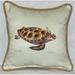 Betsy Drake Green Sea Turtle Small Outdoor-Indoor Pillow 12 x12