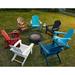 1-Piece Plastic Folding Outdoor Patio Adirondack Chair for Garden Navy Blue