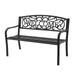 Costway Garden Bench Park Yard Outdoor Furniture Steel Frame Porch Path Loveseat Black