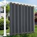 Outdoor Patio Curtains - Weighted Waterproof Drapes Blackout Shades Thermal Insulated Privacy Windproof Draperies for Gazebo Porch Sliding Door Dark Gray W100 x L84 in