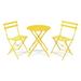 Ozy 3 Piece Porch Portable Furniture Set â€“ Two Steel Frame Chairs With A Solid Coffe Table - Yellow
