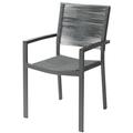 Source Furniture Fiji Aluminum Frame Patio Dining Arm Chair in Charcoal Rope