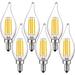 Luxrite 5W E12 Vintage Candelabra LED Dimmable Light Bulbs 60W Equivalent 2700K Warm White 550 Lumens Flame Tip 6-Pack