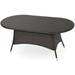 Noble House Corsica 69 Oval Wicker Patio Dining Table in Brown