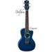 Luna Dolphin Cutaway Maple Top Concert Body Ukulele - Translucent Blue