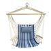 Backyard Expressions Hanging Hammock Chair - Blue Stripes - Polyester/Cotton
