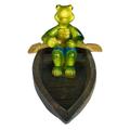 The Frog Garden Statue Water Floating Pond Decoration Cute Rowing Frog Statue Yard Lawn Decorations Frog Ornaments