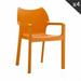 Compamia ISP028-ORA Diva Resin Outdoor Dining Arm Chair Orange - set of 2