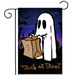 Halloween Decorations Garden Flag - 100% Polyester Halloween House Yard Flag Ghost Spooky Outdoor Decorative Vivid Color Seasonal Holiday Fall 18 H x 12.5 W